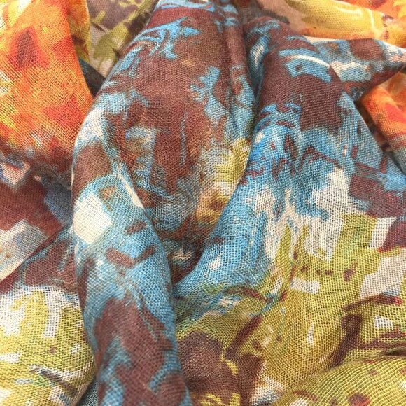 Ladies/Women's Lightweight Floral Print/Solid Color mixture Shawl Scarf For Spri - Picture 6 of 7